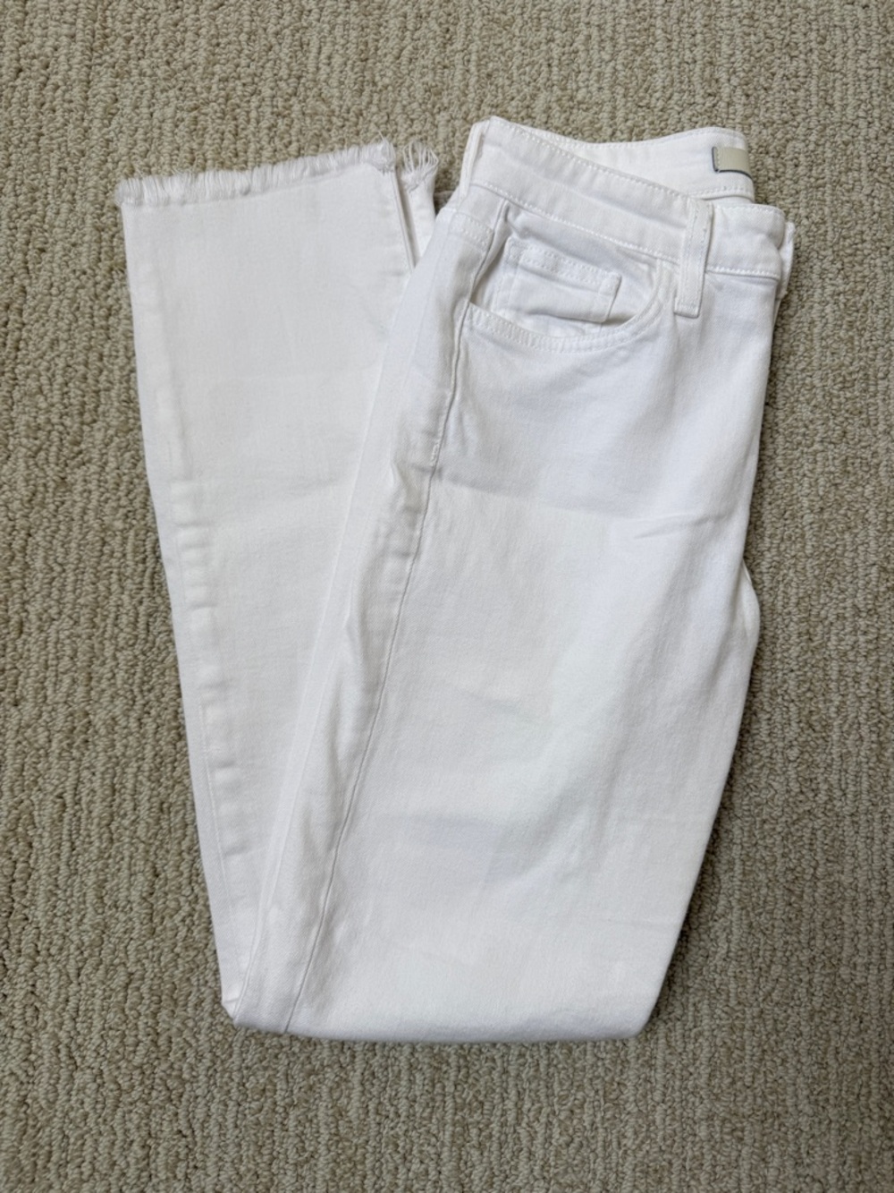 Joe's Jeans The Lara White Ankle Frayed Hem Jeans 25